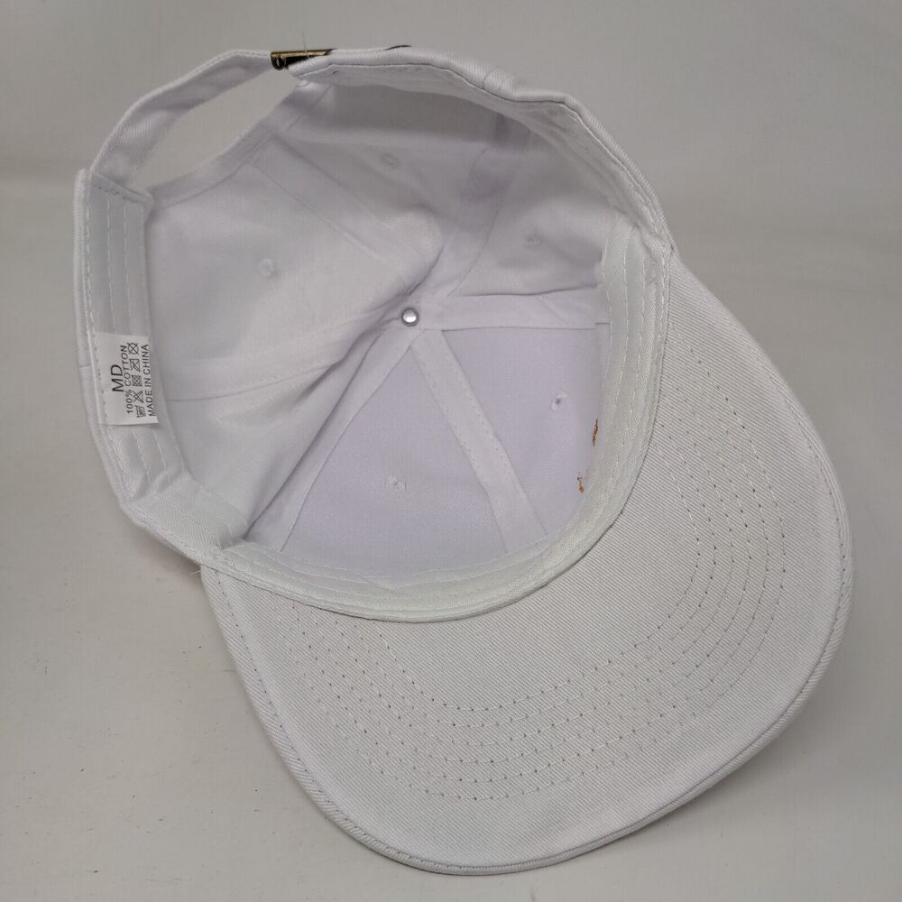 Bee Slideback Hat White Medium Adjustable Embroid… - image 7